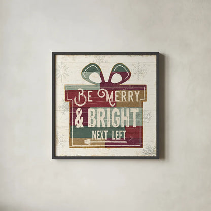 Christmas Signs I by Pela Studio. Shown in a sleek black glass frame for a contemporary gallery look. Available as an archival giclee rolled canvas, fine art paper, or poster print. SKU 36671a.