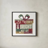 Christmas Signs I White by Pela Studio. Shown in a sleek black glass frame for a contemporary gallery look. Available as an archival giclee rolled canvas, fine art paper, or poster print. SKU 65491a.