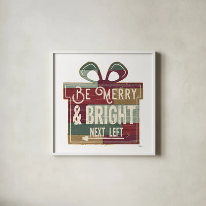Christmas Signs I White by Pela Studio. Shown in a crisp white glass frame for a clean and minimalist style. Available as an archival giclee rolled canvas, fine art paper, or poster print. SKU 65491a.