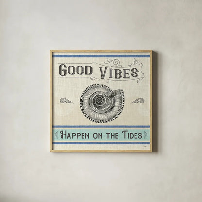 Coastal Farmhouse II by Pela Studio. Shown in a natural wood glass frame for a timeless modern aesthetic. Available as an archival giclee rolled canvas, fine art paper, or poster print. SKU 52322a.