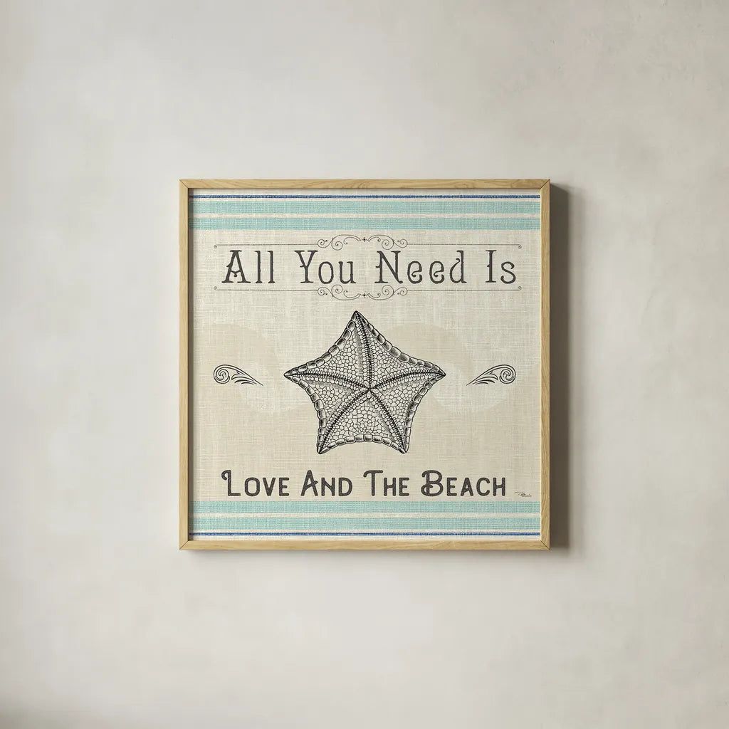 Coastal Farmhouse III by Pela Studio. Shown in a natural wood glass frame for a timeless modern aesthetic. Available as an archival giclee rolled canvas, fine art paper, or poster print. SKU 52323a.