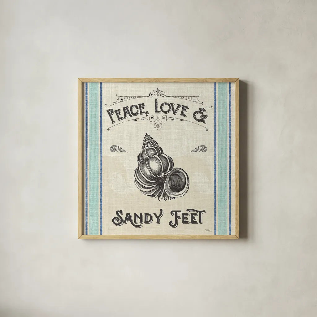 Coastal Farmhouse V by Pela Studio. Shown in a natural wood glass frame for a timeless modern aesthetic. Available as an archival giclee rolled canvas, fine art paper, or poster print. SKU 52325a.