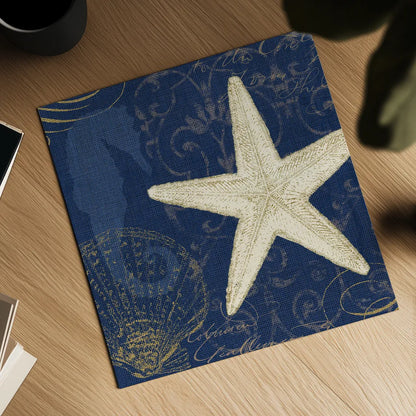 Coastal Moonlight I Teal by Pela Studio. Shown as a detailed flat fine art print, highlighting archival giclee quality. Available as an archival giclee rolled canvas, fine art paper, or poster print. SKU 11385a.