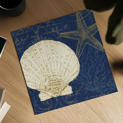 Coastal Moonlight II Teal by Pela Studio. Shown as a detailed flat fine art print, highlighting archival giclee quality. Available as an archival giclee rolled canvas, fine art paper, or poster print. SKU 11386a.