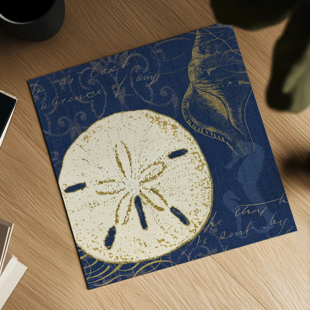 Coastal Moonlight III Teal by Pela Studio. Shown as a detailed flat fine art print, highlighting archival giclee quality. Available as an archival giclee rolled canvas, fine art paper, or poster print. SKU 11387a.