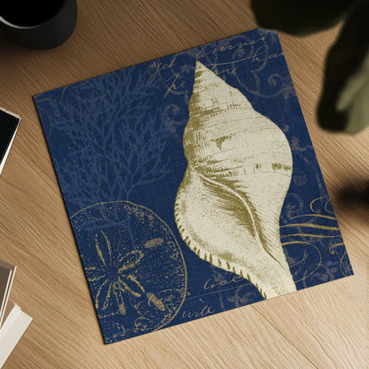 Coastal Moonlight IV Teal by Pela Studio. Shown as a detailed flat fine art print, highlighting archival giclee quality. Available as an archival giclee rolled canvas, fine art paper, or poster print. SKU 11388a.