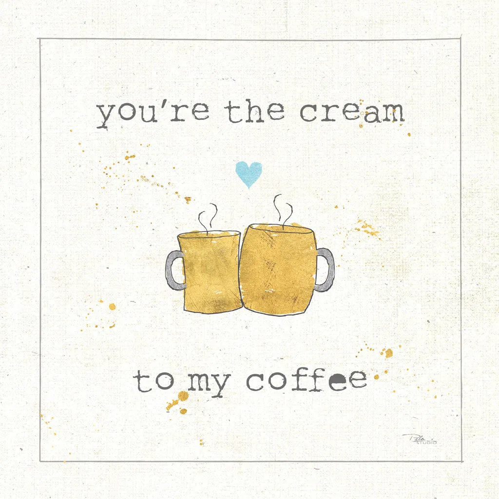 Coffee Cuties II Turquoise Heart by Pela Studio. SKU 41689a. Archival Giclee Fine art print for wall decor.