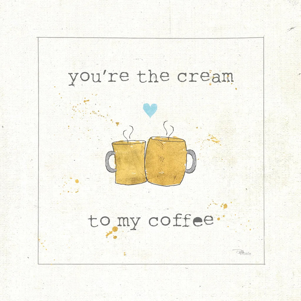 Coffee Cuties II Turquoise Heart v2 by Pela Studio. SKU 43805a. Archival Giclee Fine art print for wall decor.