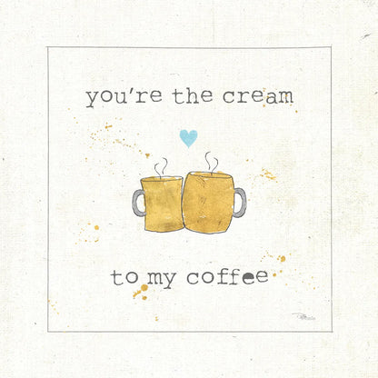 Coffee Cuties II Turquoise Heart v2 by Pela Studio. SKU 43805a. Archival Giclee Fine art print for wall decor.