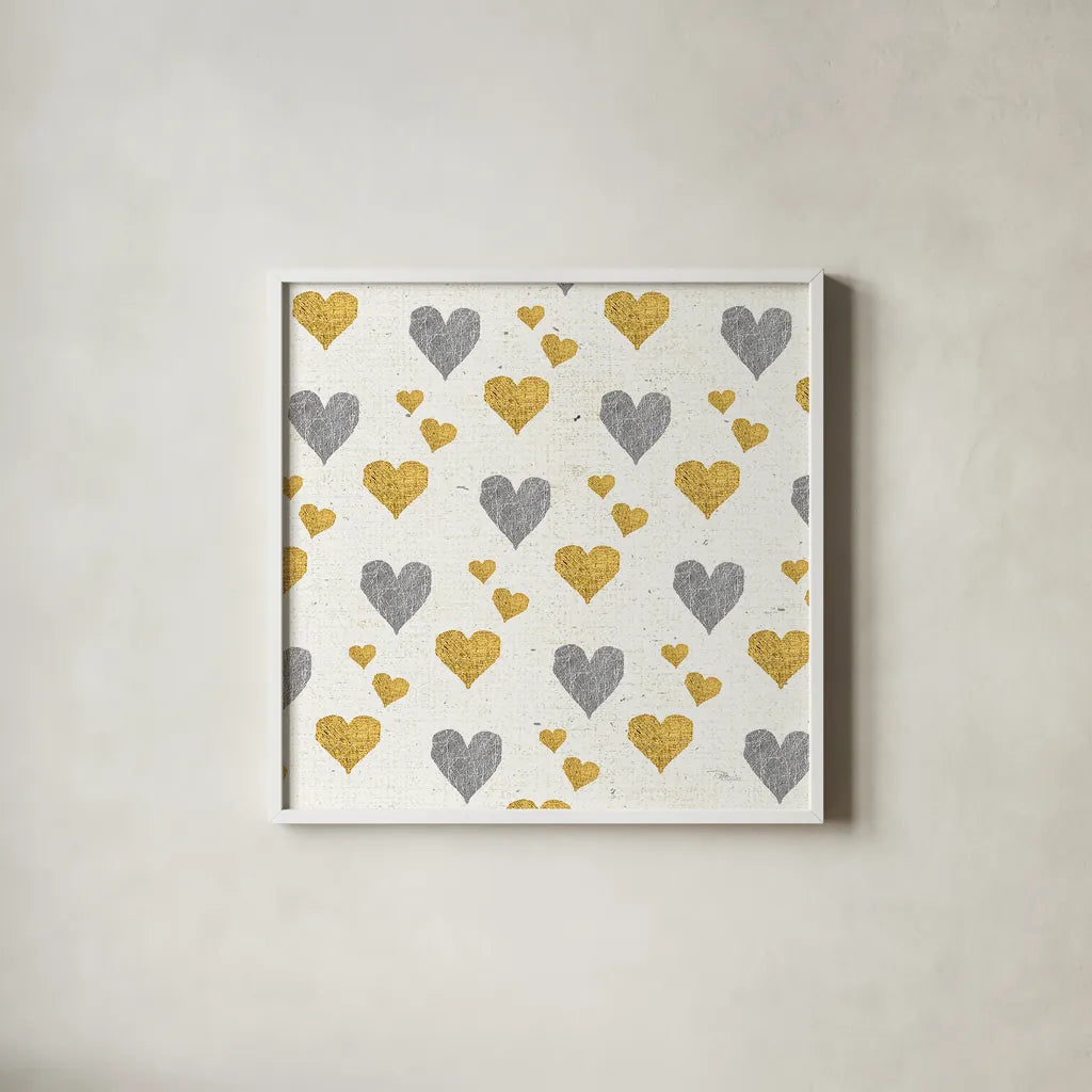 Coffee Cuties Pattern I A by Pela Studio. Shown in a crisp white glass frame for a clean and minimalist style. Available as an archival giclee rolled canvas, fine art paper, or poster print. SKU 31900a.