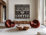 Coffee Lovers VII by Pela Studio. Shown as extra-large giant wall art in a modern living room. Available as an archival giclee rolled canvas, fine art paper, or poster print. SKU 101070a.