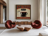Coffee Roasters I by Pela Studio. Shown as extra-large giant wall art in a modern living room. Available as an archival giclee rolled canvas, fine art paper, or poster print. SKU 10832a.