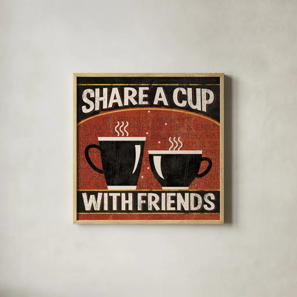 Coffee Roasters III by Pela Studio. Shown in a natural wood glass frame for a timeless modern aesthetic. Available as an archival giclee rolled canvas, fine art paper, or poster print. SKU 10995a.