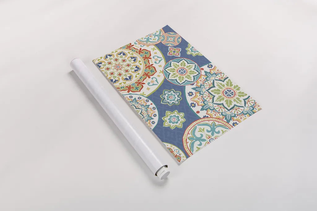 Colorful Journey I Blue by Pela Studio. shown as a rolled paper print. Available as archival giclee rolled canvas, fine art paper, or poster print. SKU 37873i.