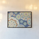 Colorful Journey I Blue by Pela Studio. shown as a paper print in a black flame. Available as a archival giclee rolled canvas, fine art paper, or poster print. SKU 37873i.