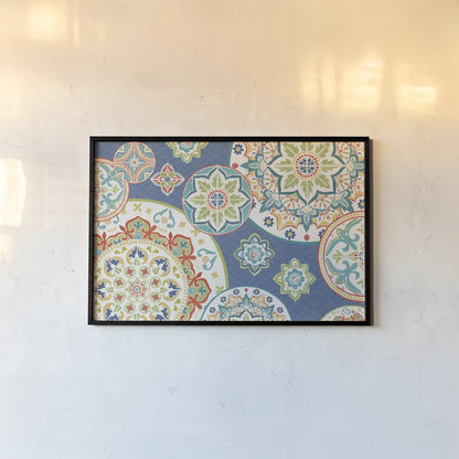 Colorful Journey I Blue by Pela Studio. shown as a paper print in a black flame. Available as a archival giclee rolled canvas, fine art paper, or poster print. SKU 37873i.