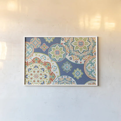 Colorful Journey I Blue by Pela Studio. shown as a paper print in a white frame. Available as a archival giclee rolled canvas, fine art paper, or poster print. SKU 37873i.