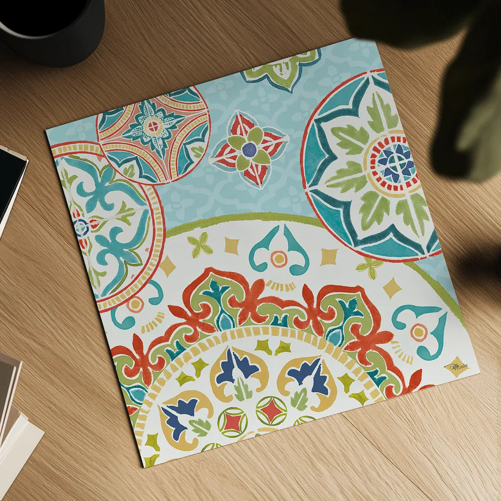 Colorful Journey III by Pela Studio. Shown as a detailed flat fine art print, highlighting archival giclee quality. Available as an archival giclee rolled canvas, fine art paper, or poster print. SKU 37864a.