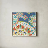 Colorful Journey III Blue by Pela Studio. Shown in a crisp white glass frame for a clean and minimalist style. Available as an archival giclee rolled canvas, fine art paper, or poster print. SKU 37875a.