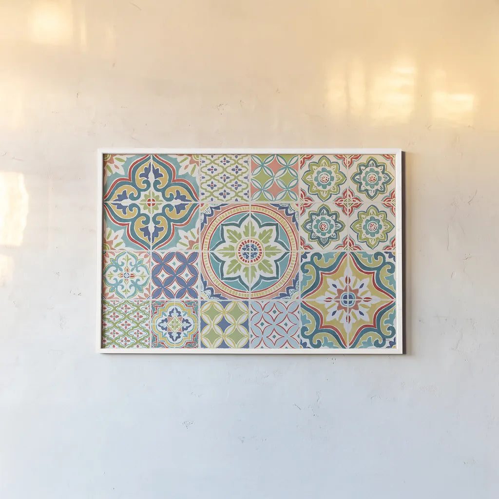 Colorful Journey IV by Pela Studio. shown as a paper print in a white frame. Available as a archival giclee rolled canvas, fine art paper, or poster print. SKU 37865i.