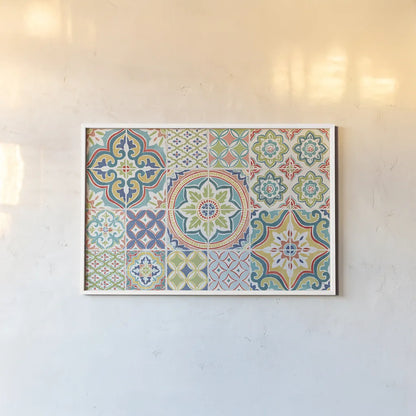 Colorful Journey IV by Pela Studio. shown as a paper print in a white frame. Available as a archival giclee rolled canvas, fine art paper, or poster print. SKU 37865i.