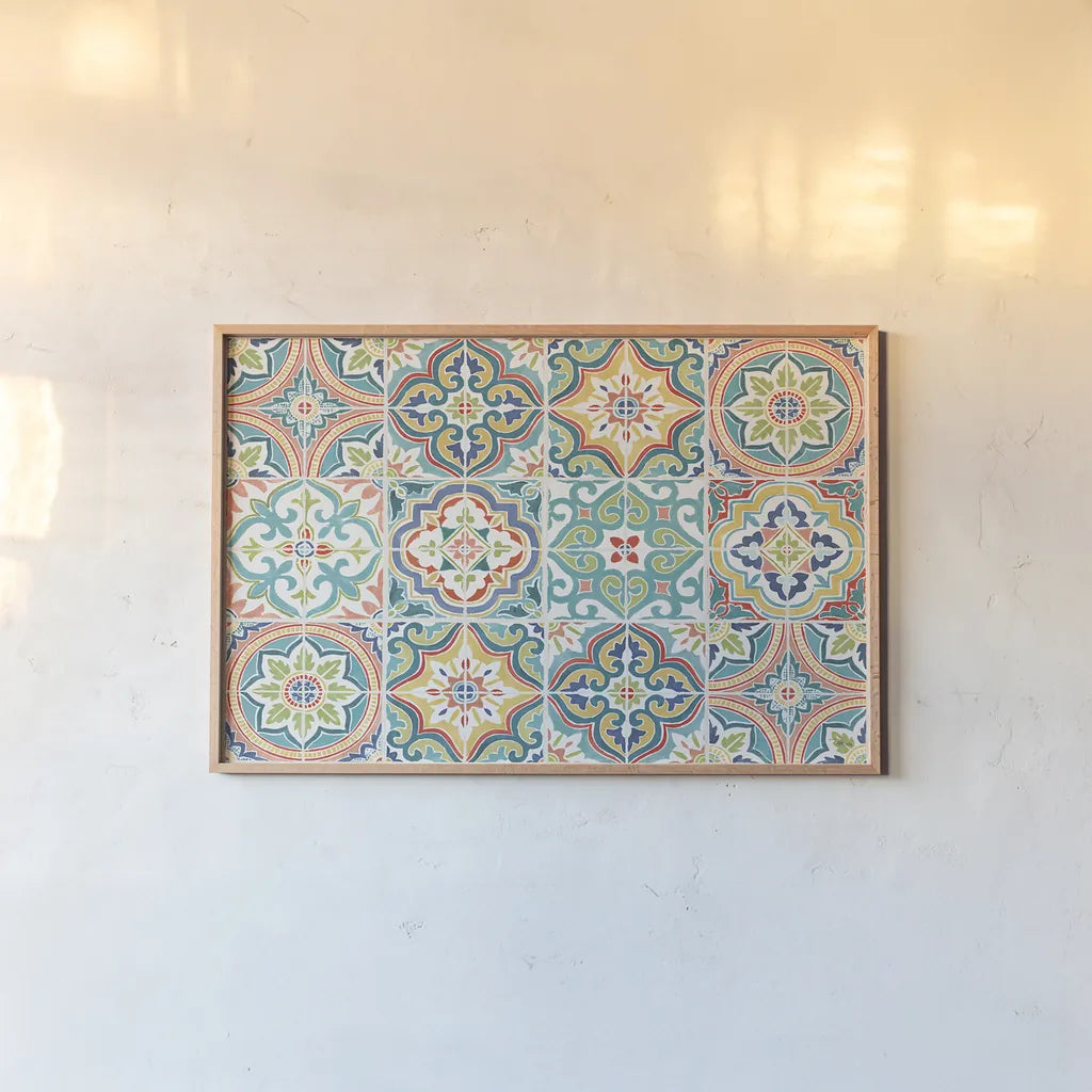 Colorful Journey V by Pela Studio. shown as a paper print in a natural frame. Available as a archival giclee rolled canvas, fine art paper, or poster print. SKU 37866i.