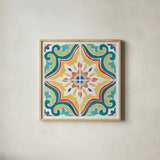 Colorful Journey X by Pela Studio. Shown in a natural wood glass frame for a timeless modern aesthetic. Available as an archival giclee rolled canvas, fine art paper, or poster print. SKU 37871a.