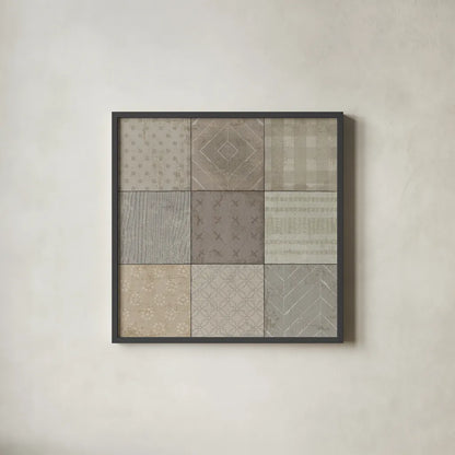 Country Collage I by Pela Studio. Shown in a sleek black glass frame for a contemporary gallery look. Available as an archival giclee rolled canvas, fine art paper, or poster print. SKU 33694a.