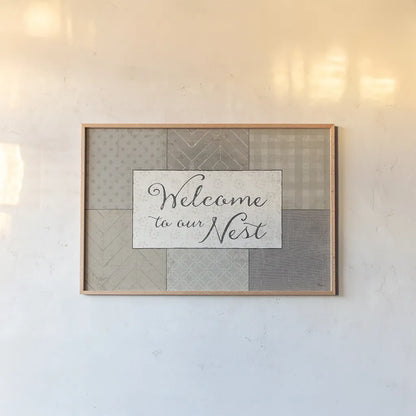 Country Collage III by Pela Studio. shown as a paper print in a natural frame. Available as a archival giclee rolled canvas, fine art paper, or poster print. SKU 33696i.