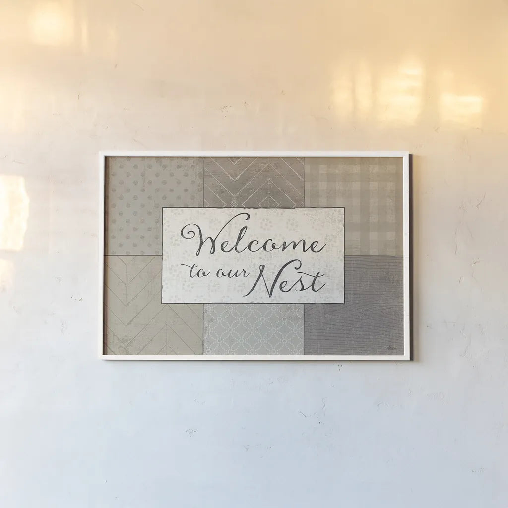 Country Collage III by Pela Studio. shown as a paper print in a white frame. Available as a archival giclee rolled canvas, fine art paper, or poster print. SKU 33696i.