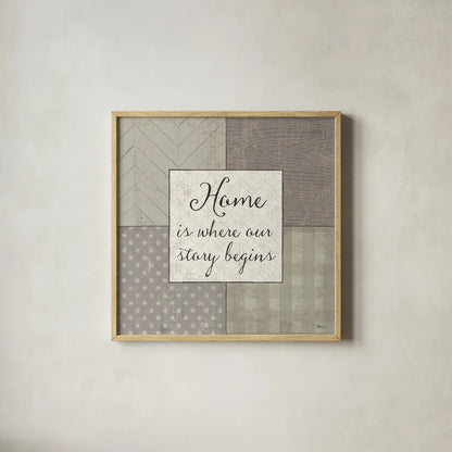 Country Collage IV by Pela Studio. Shown in a natural wood glass frame for a timeless modern aesthetic. Available as an archival giclee rolled canvas, fine art paper, or poster print. SKU 33697a.