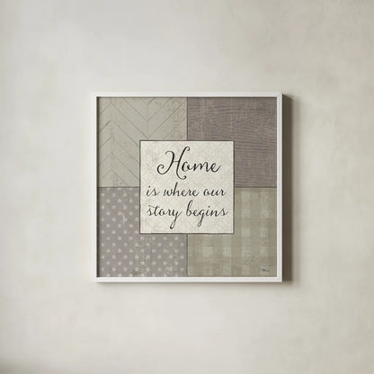 Country Collage IV by Pela Studio. Shown in a crisp white glass frame for a clean and minimalist style. Available as an archival giclee rolled canvas, fine art paper, or poster print. SKU 33697a.