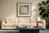 Country Collage IV by Pela Studio. Displayed in a glass frame with matte in a clean modern living room. Available as an archival giclee rolled canvas, fine art paper, or poster print. SKU 33697a.