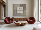 Country Collage IV by Pela Studio. Shown as extra-large giant wall art in a modern living room. Available as an archival giclee rolled canvas, fine art paper, or poster print. SKU 33697a.