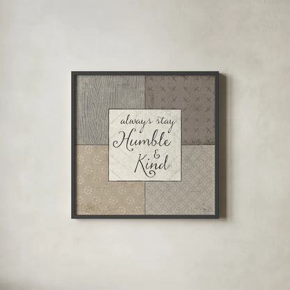 Country Collage V by Pela Studio. Shown in a sleek black glass frame for a contemporary gallery look. Available as an archival giclee rolled canvas, fine art paper, or poster print. SKU 33698a.