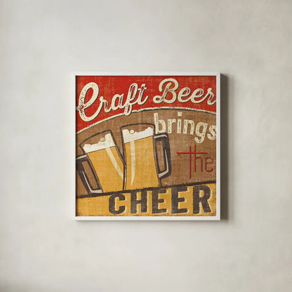 Craft Brew I by Pela Studio. Shown in a crisp white glass frame for a clean and minimalist style. Available as an archival giclee rolled canvas, fine art paper, or poster print. SKU 16004a.