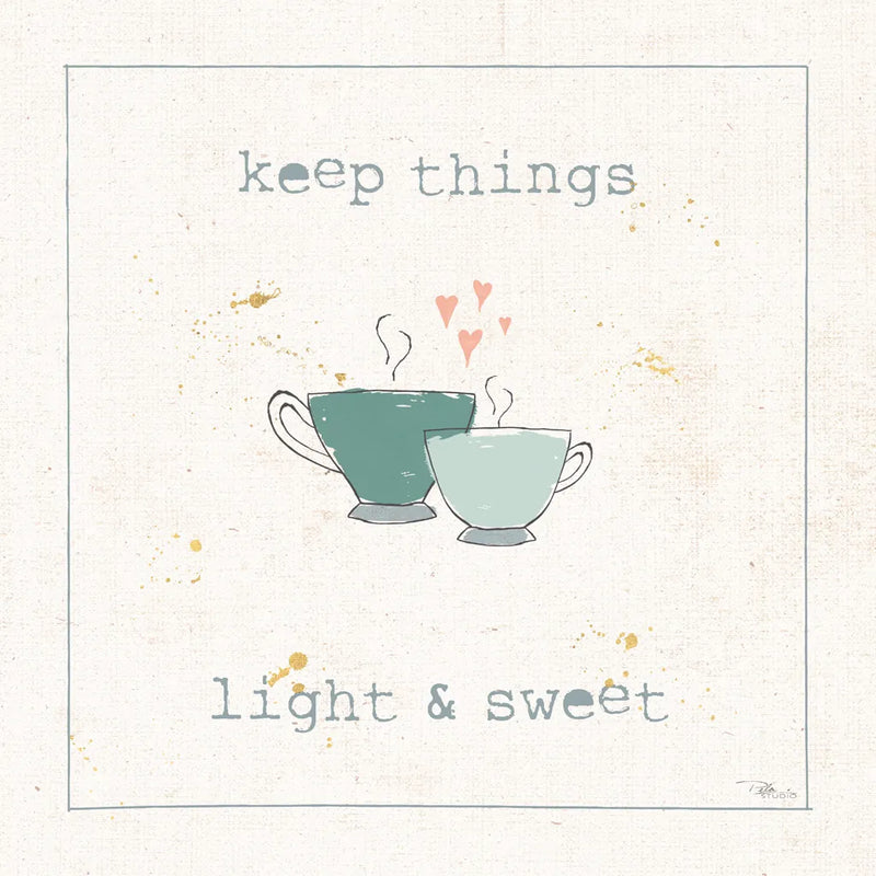 Cuisine Cuties Coffee Hearts Pastel by Pela Studio. SKU 56987a. Archival Giclee Fine art print for wall decor.