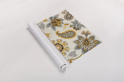 Decorative Nature I Yellow Gray Cream by Pela Studio. shown as a rolled paper print. Available as archival giclee rolled canvas, fine art paper, or poster print. SKU 12064i.