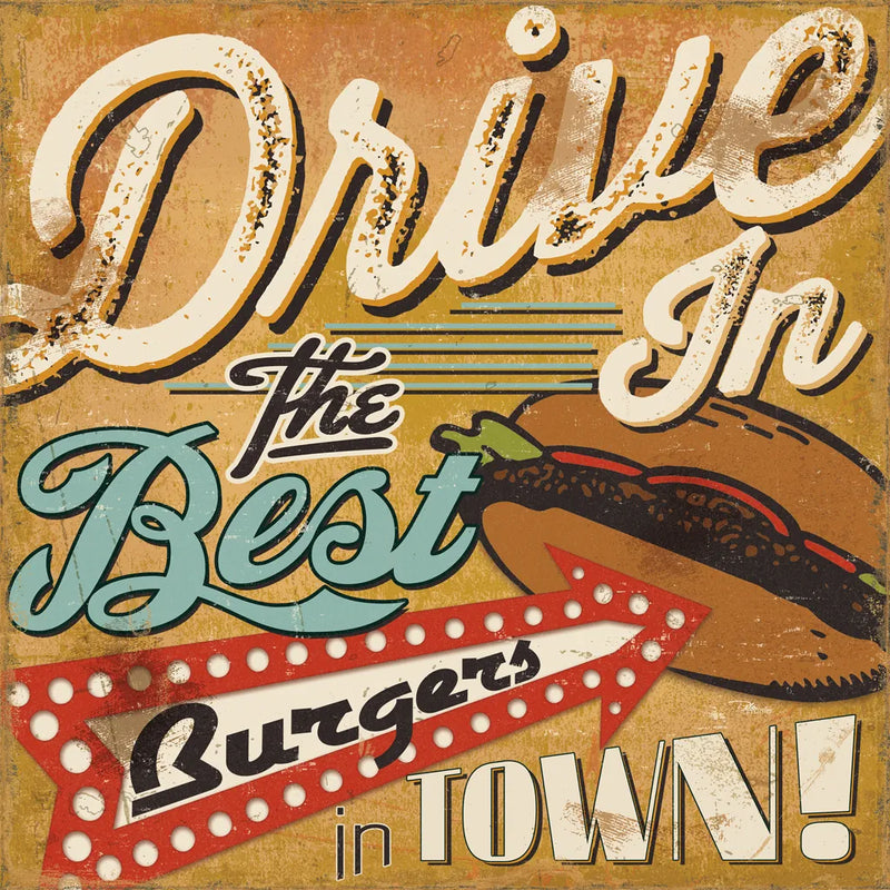 Diners and Drive Ins I by Pela Studio. SKU 13128a. Archival Giclee Fine art print for wall decor.