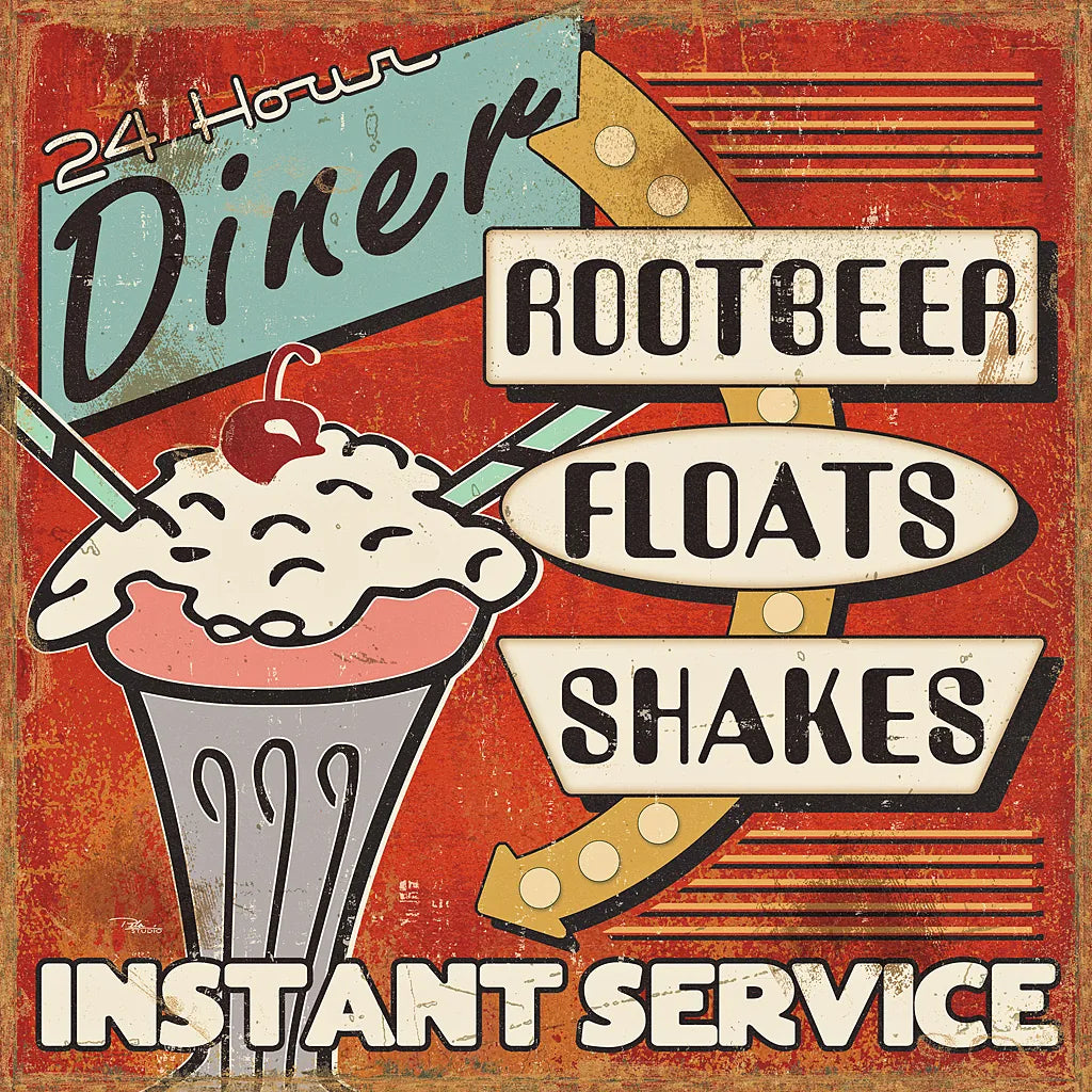 Diners and Drive Ins III by Pela Studio. SKU 13130a. Archival Giclee Fine art print for wall decor.