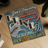 Diners and Drive Ins IV by Pela Studio. Shown as a detailed flat fine art print, highlighting archival giclee quality. Available as an archival giclee rolled canvas, fine art paper, or poster print. SKU 13131a.