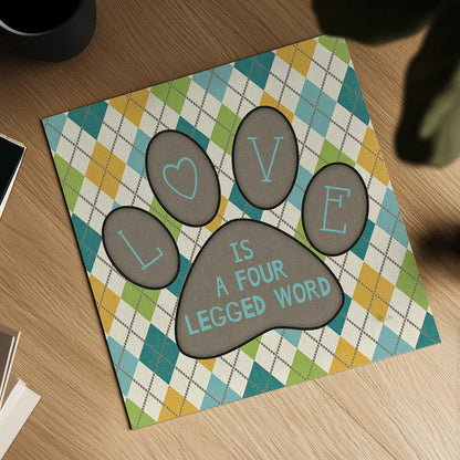 Doggy Sayin II by Pela Studio. Shown as a detailed flat fine art print, highlighting archival giclee quality. Available as an archival giclee rolled canvas, fine art paper, or poster print. SKU 14301a.