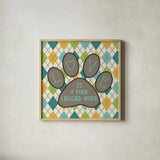 Doggy Sayin II by Pela Studio. Shown in a natural wood glass frame for a timeless modern aesthetic. Available as an archival giclee rolled canvas, fine art paper, or poster print. SKU 14301a.