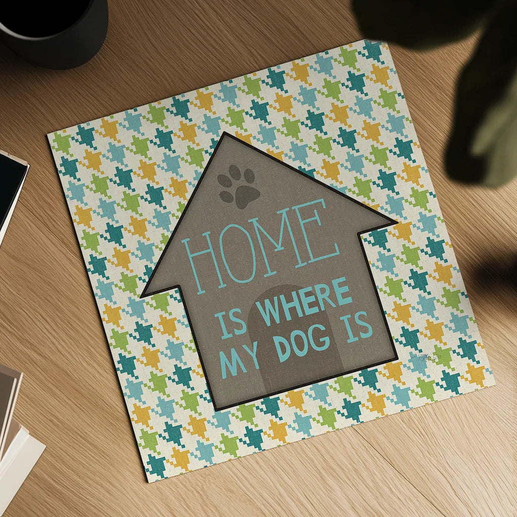 Doggy Sayin IV by Pela Studio. Shown as a detailed flat fine art print, highlighting archival giclee quality. Available as an archival giclee rolled canvas, fine art paper, or poster print. SKU 14303a.