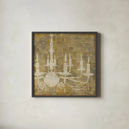 Faded Ornate I Gray no Bird by Pela Studio. Shown in a sleek black glass frame for a contemporary gallery look. Available as an archival giclee rolled canvas, fine art paper, or poster print. SKU 14039a.