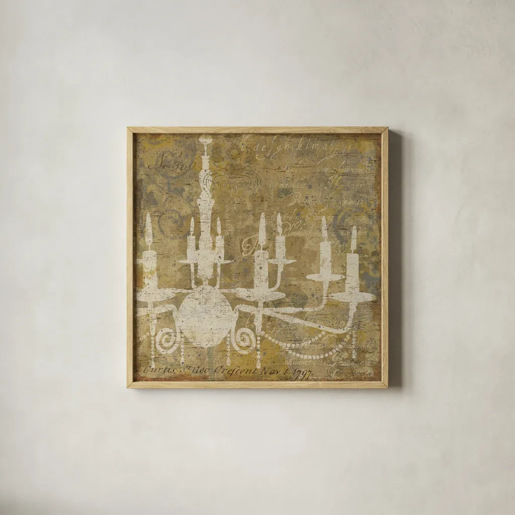 Faded Ornate I Gray no Bird by Pela Studio. Shown in a natural wood glass frame for a timeless modern aesthetic. Available as an archival giclee rolled canvas, fine art paper, or poster print. SKU 14039a.