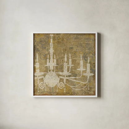 Faded Ornate I Gray no Bird by Pela Studio. Shown in a crisp white glass frame for a clean and minimalist style. Available as an archival giclee rolled canvas, fine art paper, or poster print. SKU 14039a.