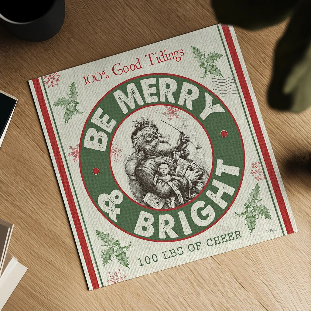 Farmhouse Holiday I by Pela Studio. Shown as a detailed flat fine art print, highlighting archival giclee quality. Available as an archival giclee rolled canvas, fine art paper, or poster print. SKU 41866a.