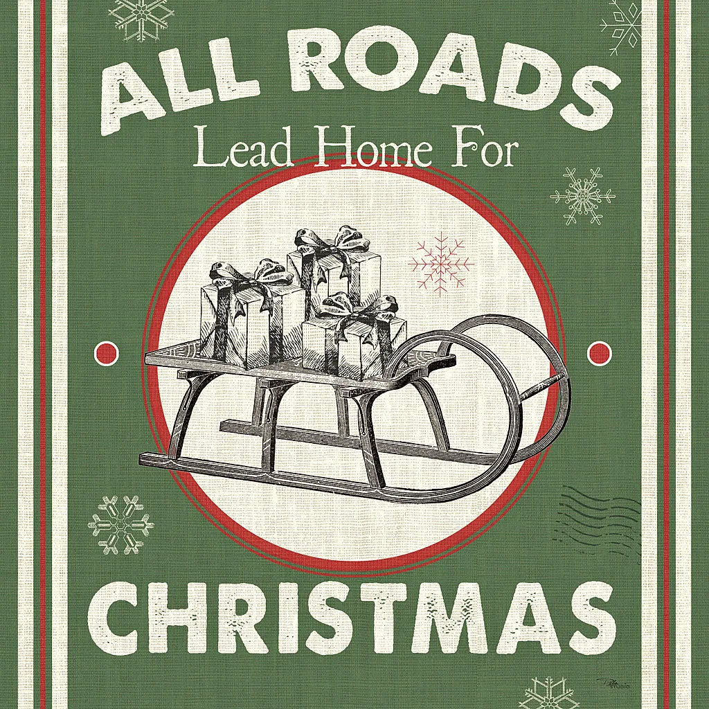 Farmhouse Holiday II Color by Pela Studio. SKU 41871a. Archival Giclee Fine art print for wall decor.