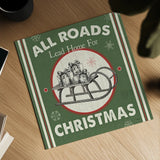Farmhouse Holiday II Color by Pela Studio. Shown as a detailed flat fine art print, highlighting archival giclee quality. Available as an archival giclee rolled canvas, fine art paper, or poster print. SKU 41871a.
